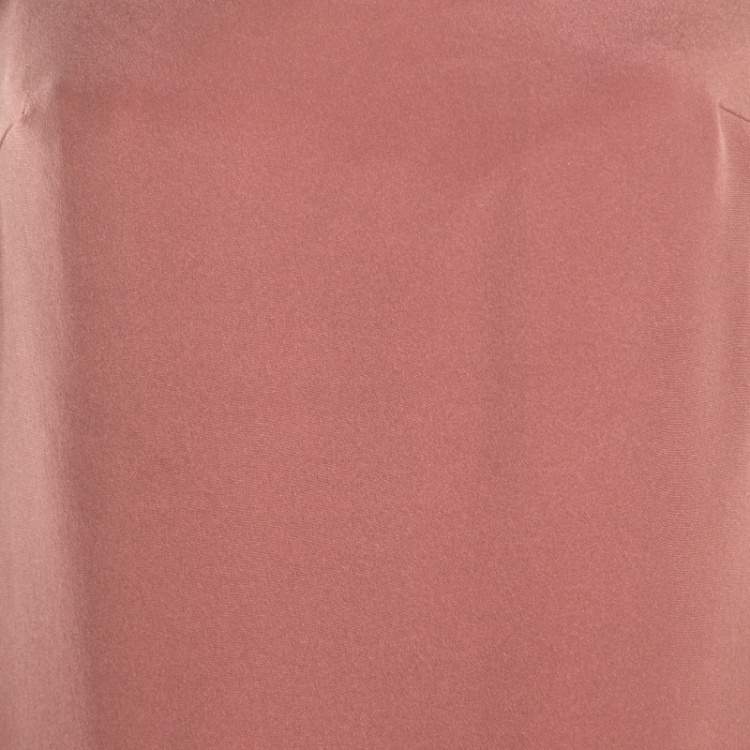 Pre Owned Escada Litchi Pink Silk Asymmetric Hem Strapless Gunn Evening Gown M