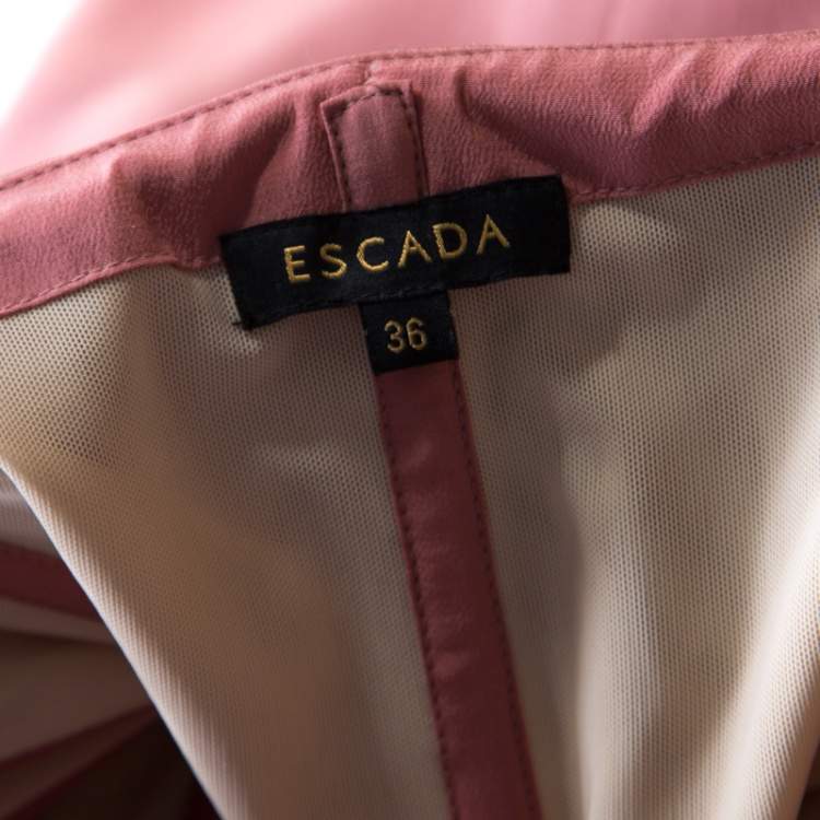 Pre Owned Escada Litchi Pink Silk Asymmetric Hem Strapless Gunn Evening Gown M
