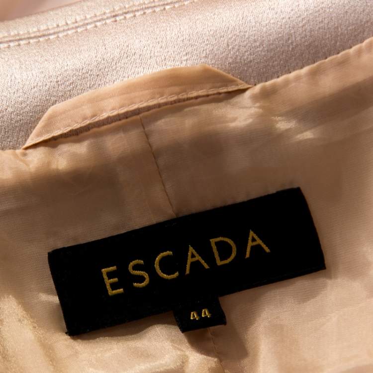 Pre Owned Escada Blush Pink Crepe Paneled Single Button Birma Blazer XL