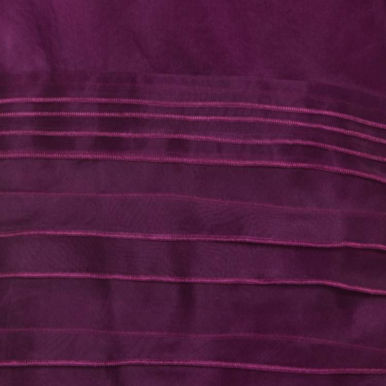 Pre Owned Escada Amethyste Purple Sheer Silk Sleeveless Norga Layered Top M