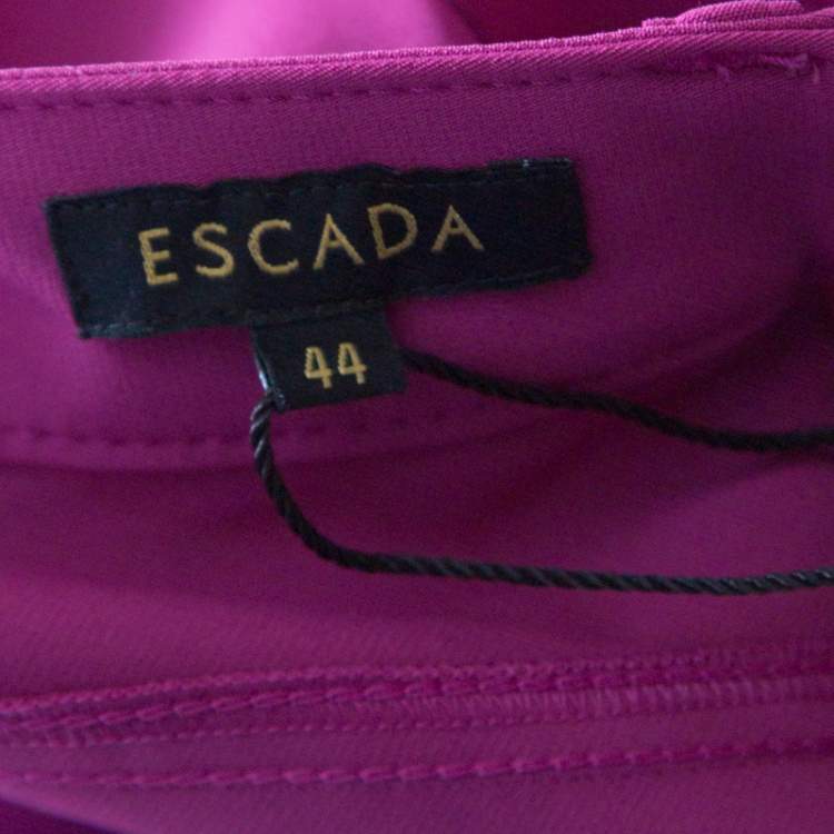 Pre Owned Escada Tourmaline Pink Stretch Crepe Tailored Tygan Trousers XL