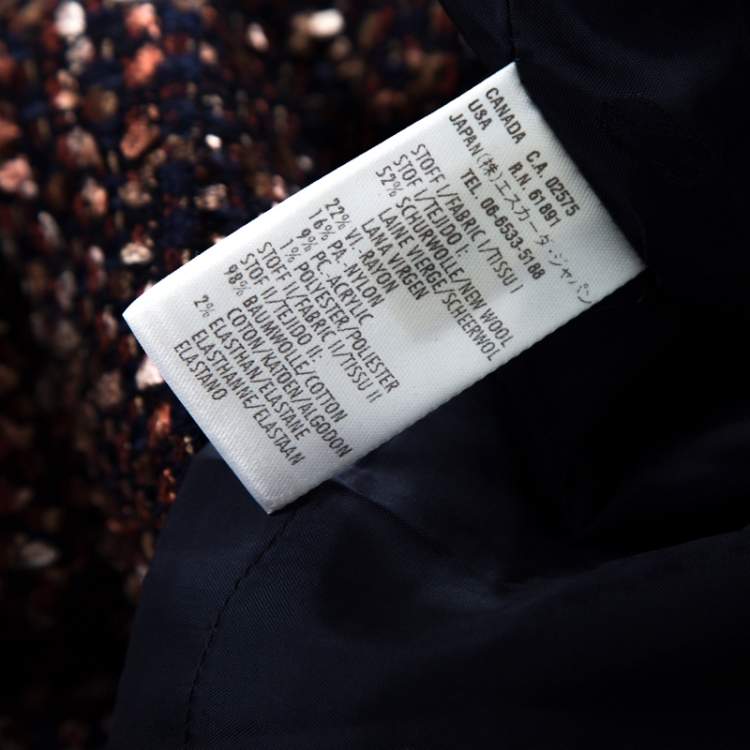 مملوكة مسبقًا Escada Multicolor Tweed Denim Bow Detail Sleeveless Shift Dress XL