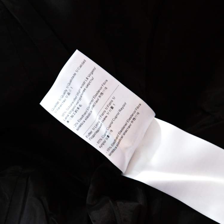 Pre Owned Escada Black Wool Pleat Detail Button Front Beaneth Jacket L
