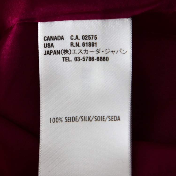 Pre Owned Escada Pink Silk Satin Slit Detail Pencil Skirt L
