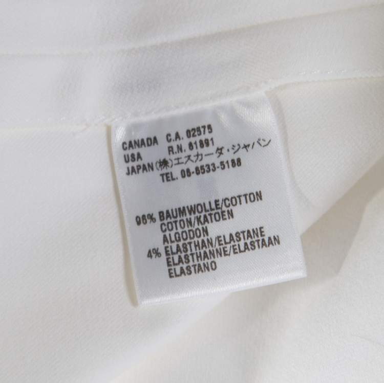 Pre Owned Escada White Denim Floral Embroidered Jacket M 