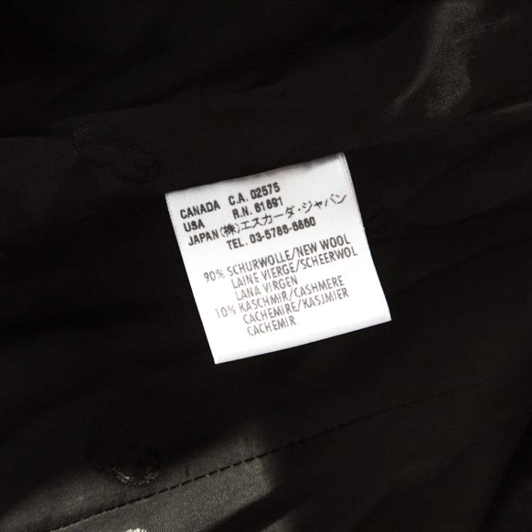 Pre Owned Escada Grey Cashmere Wool Animal Pattern Single Button Blazer M 