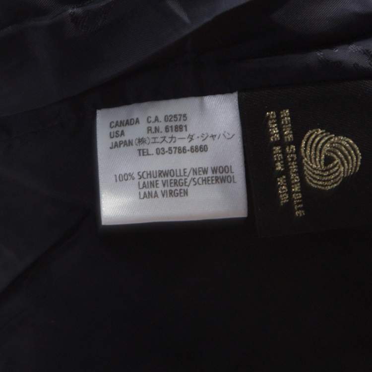 Pre Owned Escada Navy Blue Wool Crepe Tailored Jacket L 