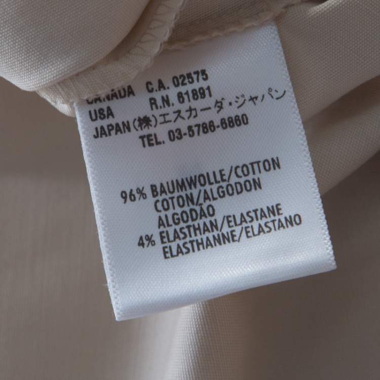 Pre Owned Escada Beige Cotton Flat Front Straight Fit Trousers M 