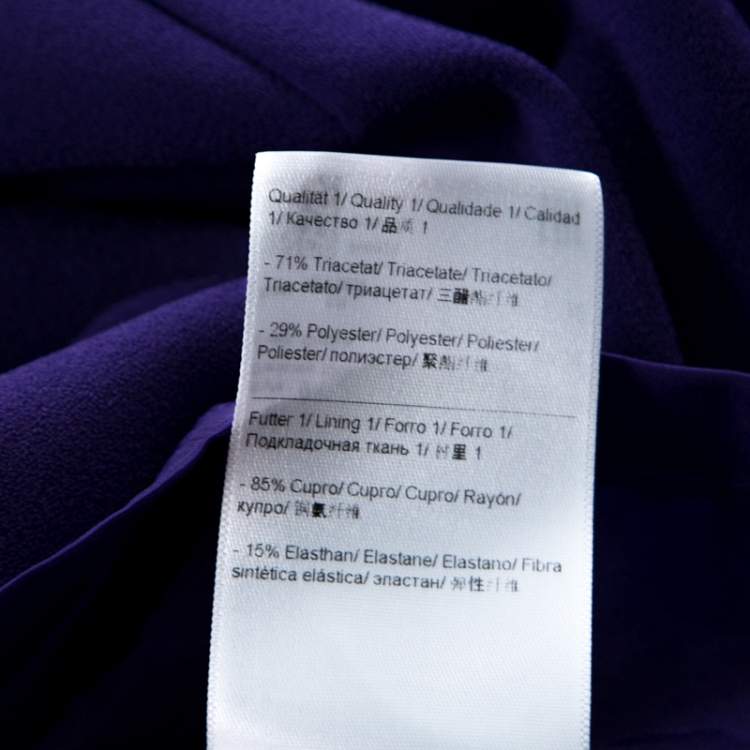 Pre Owned Escada Purple Crepe Pleated Bodice Detail Sleeveless Danicara Dress M