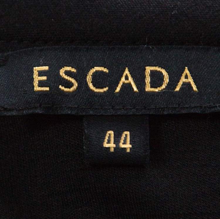 Pre Owned Escada Black Stretch Knit Oversized Nidris Tunic XL