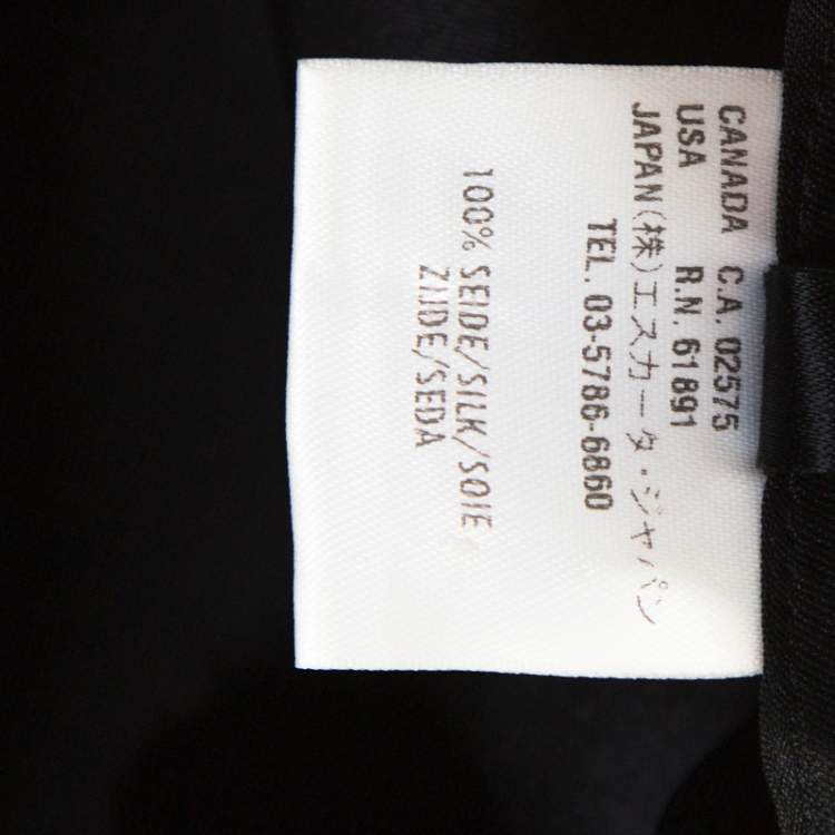 Pre Owned Escada Black Silk Wide Leg Trousers XL 