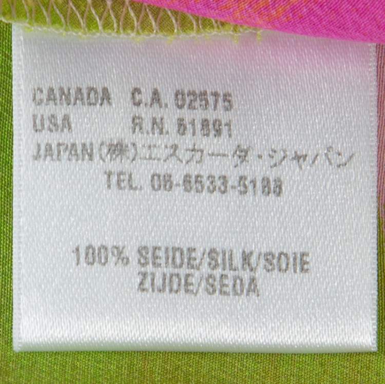 Pre Owned Escada Multicolor Printed Silk Side Slit Detail Maxi Dress XL 