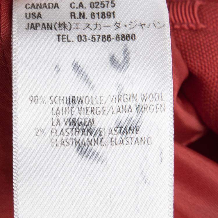 Pre Owned Escada Red Wool Blazer S