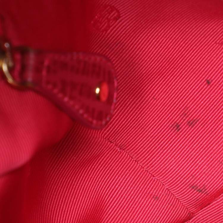 Pre Owned Escada Pink Textured Leather Shoulder Bag