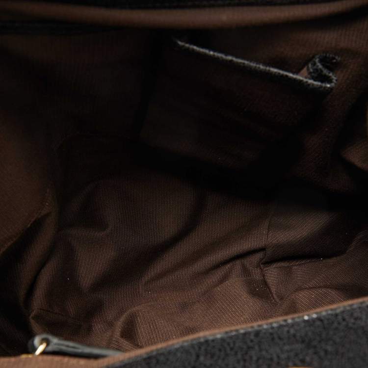 Pre Owned Escada Black Leather Frame Satchel