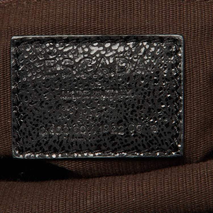 Pre Owned Escada Black Leather Frame Satchel