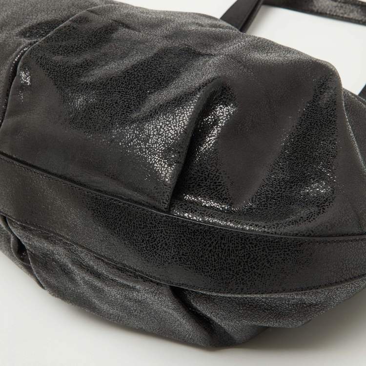 Pre Owned Escada Black Leather Frame Satchel