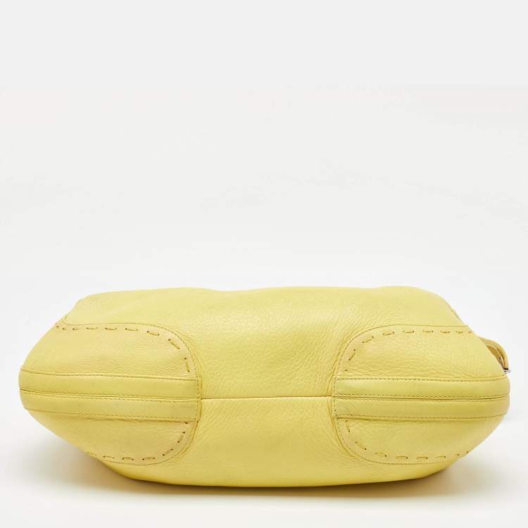 Pre Owned Escada Bright Yellow Leather Eluna Shoulder Bag