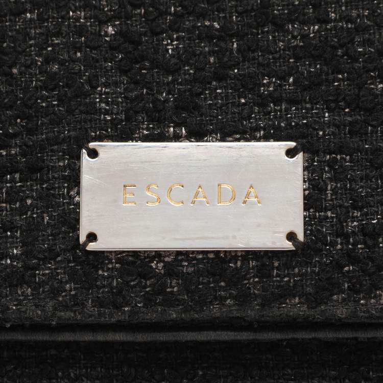 Pre Owned Escada Tricolor Tweed Wristlet Clutch