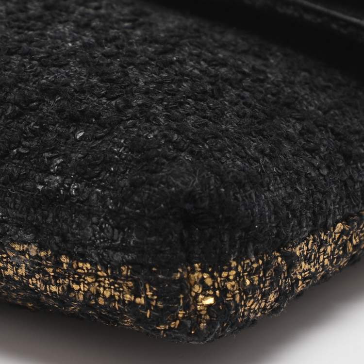 Pre Owned Escada Tricolor Tweed Wristlet Clutch