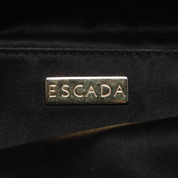Pre Owned Escada Tricolor Tweed Wristlet Clutch