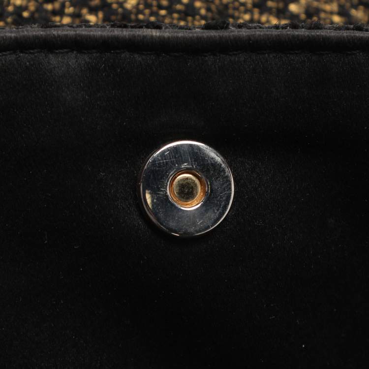 Pre Owned Escada Tricolor Tweed Wristlet Clutch