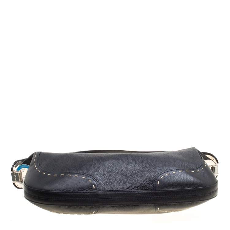 Pre Owned Escada Black Leather Eluna Shoulder Bag