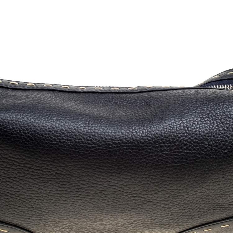 Pre Owned Escada Black Leather Eluna Shoulder Bag