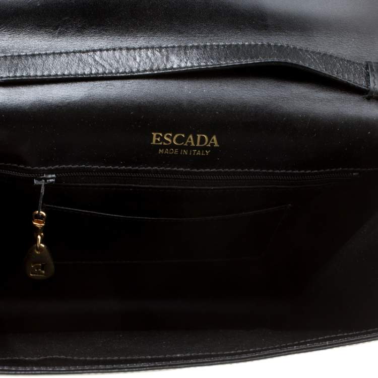 Pre Owned Escada Black/Pink Leather Shoulder Bag