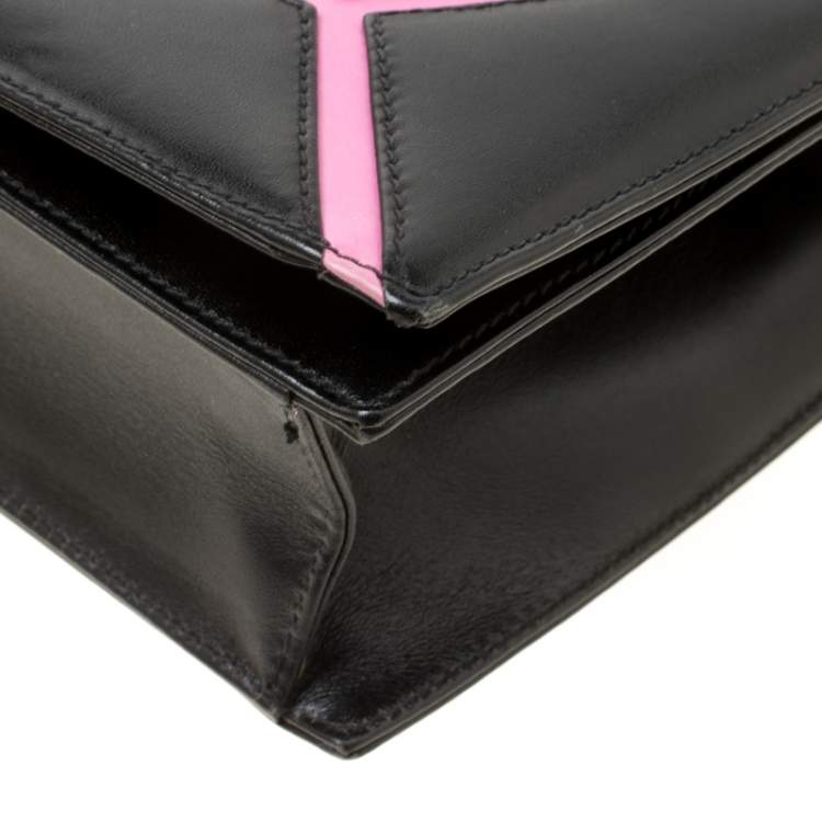 Pre Owned Escada Black/Pink Leather Shoulder Bag