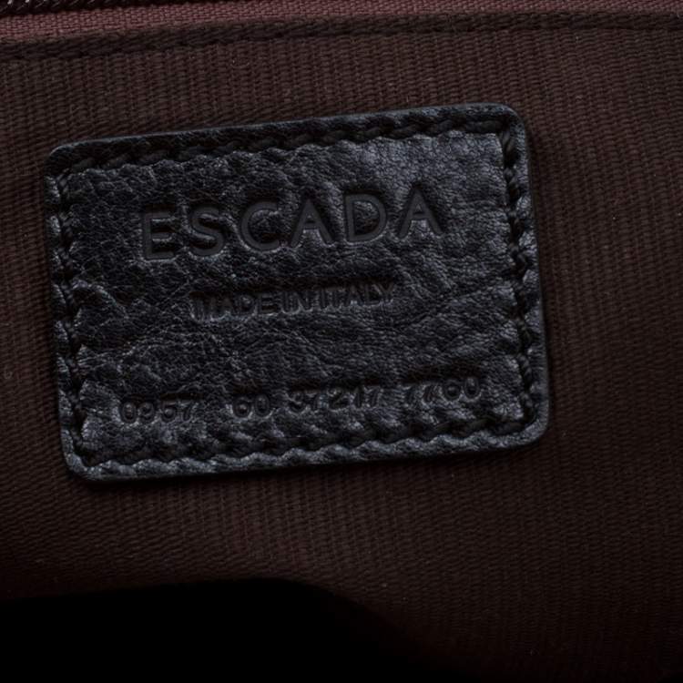 Pre Owned Escada Camouflage Canvas Shoulder Bag