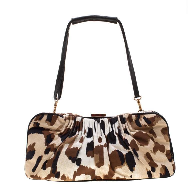 Pre Owned Escada Camouflage Canvas Shoulder Bag