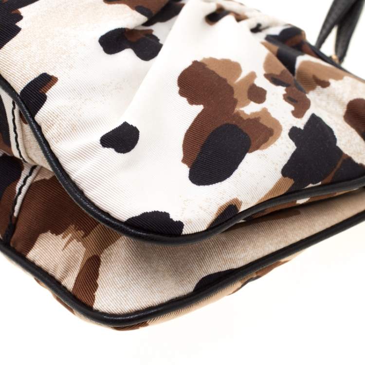 Pre Owned Escada Camouflage Canvas Shoulder Bag