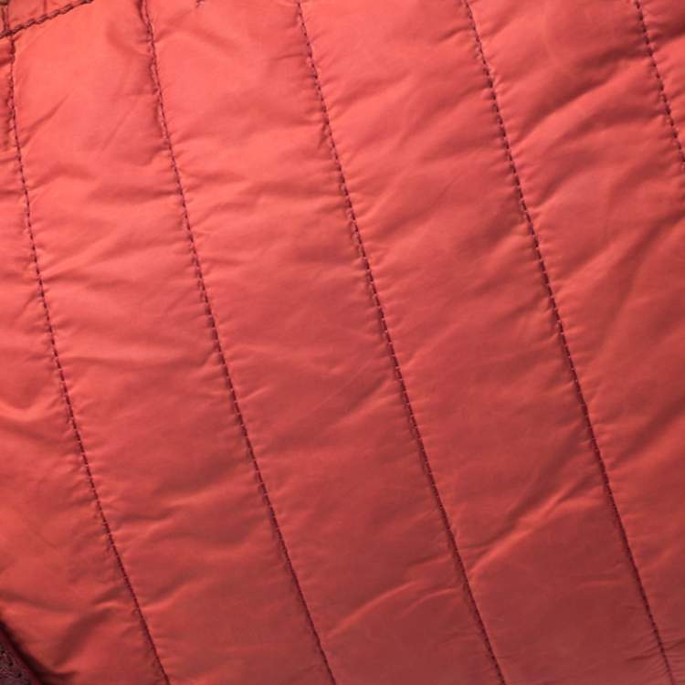 Pre Owned Escada Orange Nylon and Leather Shoulder Bag