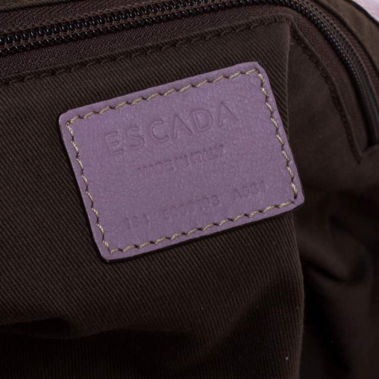 Pre Owned Escada Lilac Lazer Cut Leather Shopper Tote