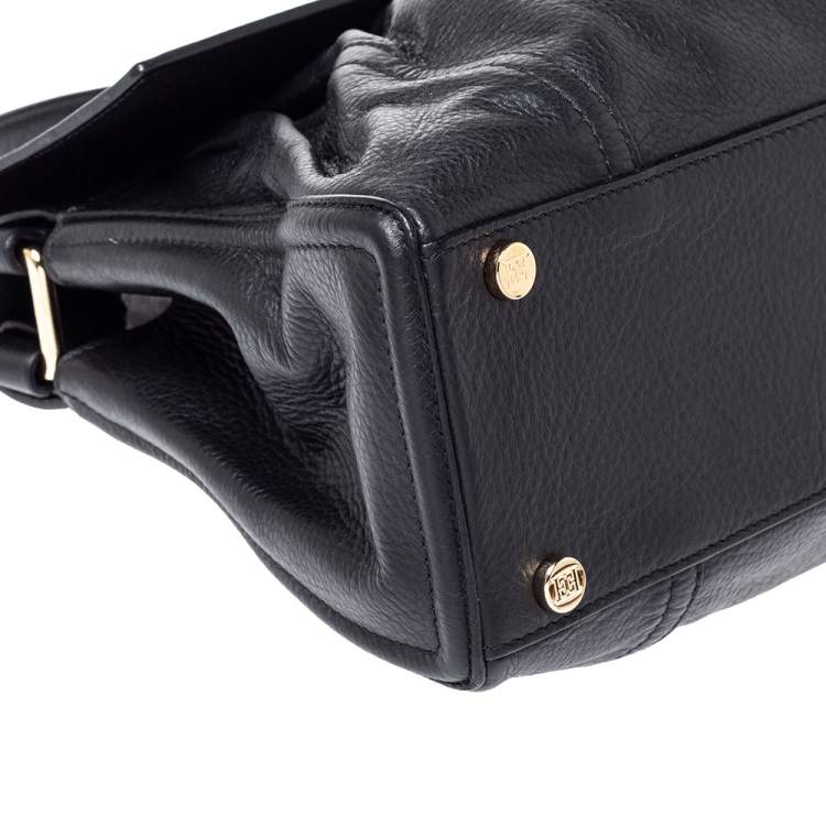 Pre Owned Escada Black Leather Top Handle Bag