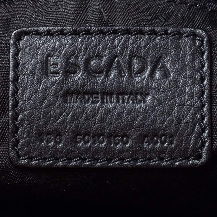Pre Owned Escada Black Leather Top Handle Bag