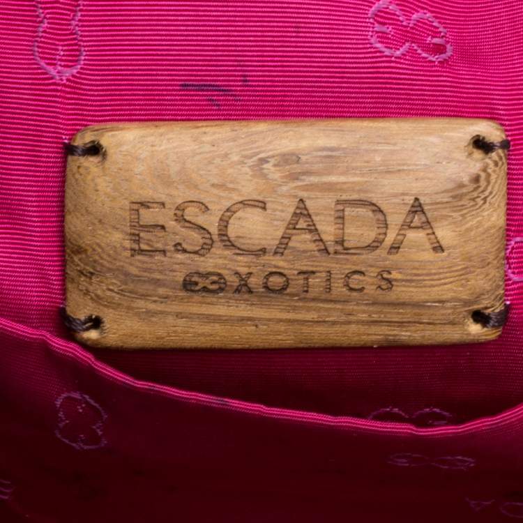Pre Owned Escada Multicolor Snakeskin Embossed and Leather Mixed Media Shoulder Bag