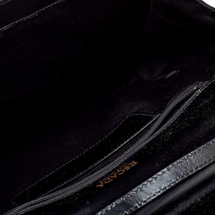Pre Owned Escada Black Leather Top Handle Bag