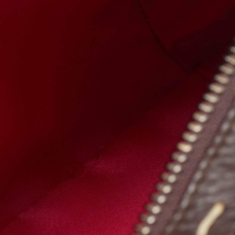 Pre Owned Escada Magenta/Dark Brown Leather and Canvas Small Eluna Bag