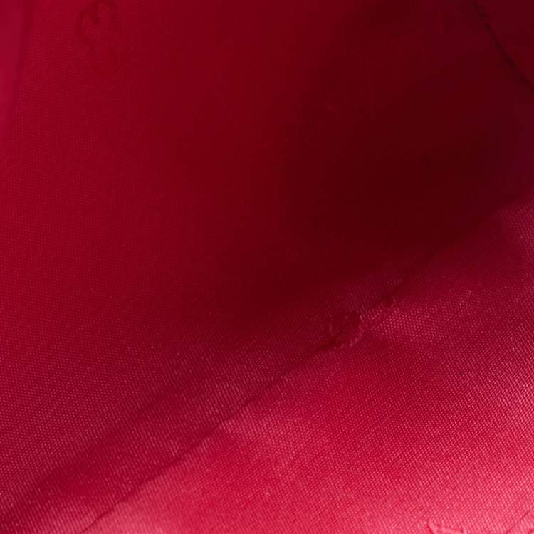Pre Owned Escada Magenta/Dark Brown Leather and Canvas Small Eluna Bag