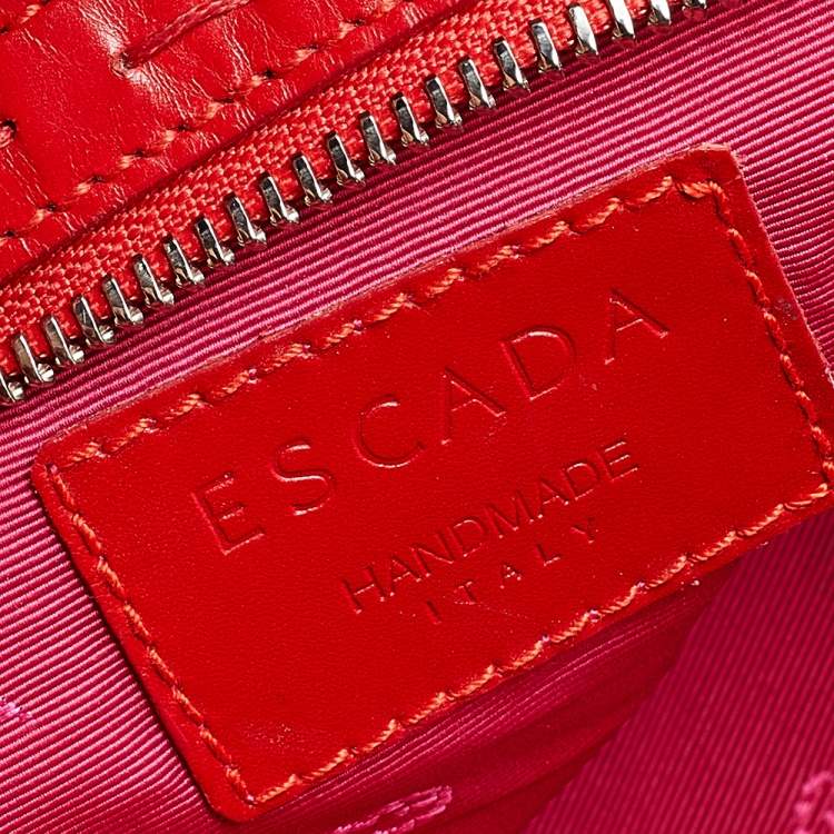 Pre Owned Escada Red Leather Eluna Shoulder Bag