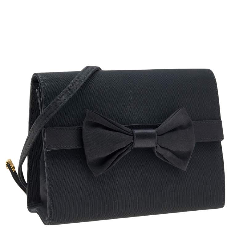 مملوكة مسبقًا Escada Black Nylon Bow Crossbody Bag