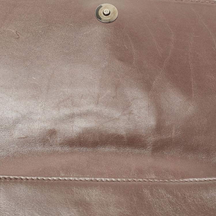 Pre Owned Escada Brown Karung and Leather Shoulder Bag