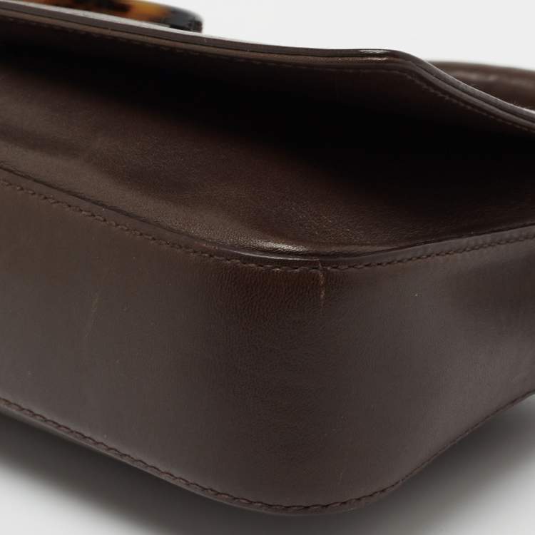 Pre Owned Escada Brown Karung and Leather Shoulder Bag