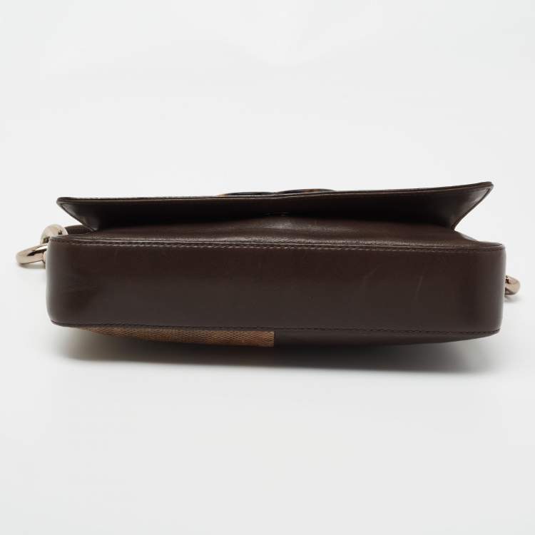 Pre Owned Escada Brown Karung and Leather Shoulder Bag