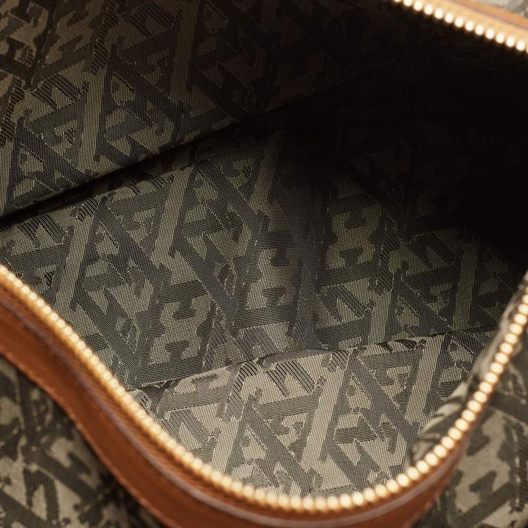 Pre Owned Escada Brown Woven Leather Horizontal Margaretha Tote 