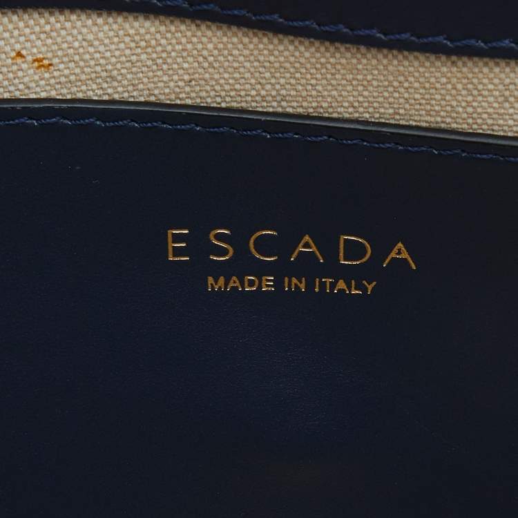 Pre Owned Escada Blue Leather Flap Crossbody Bag