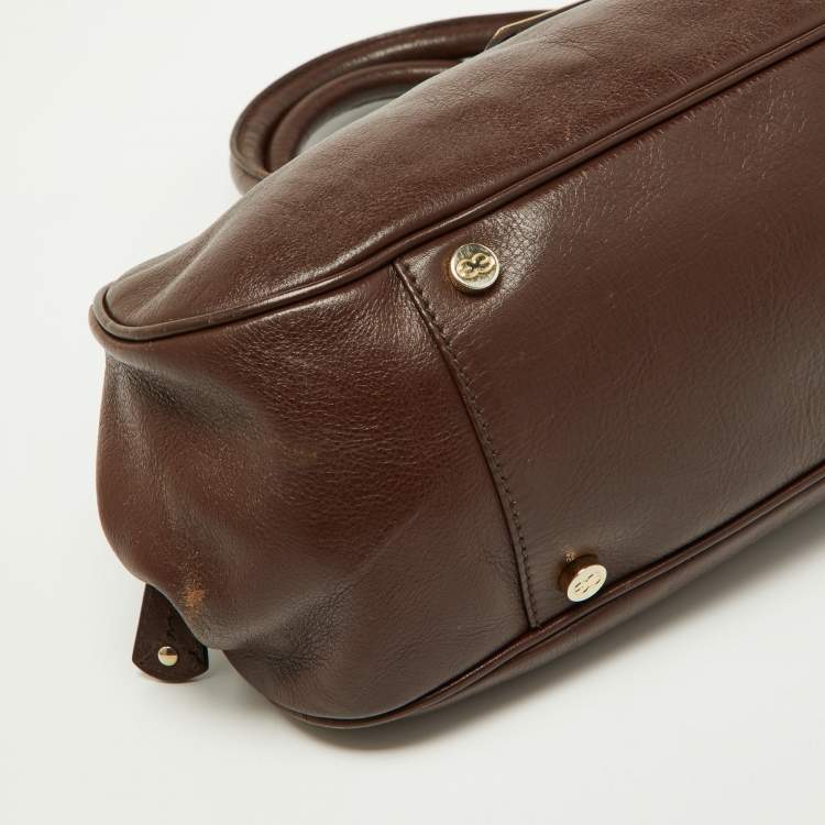 Pre Owned Escada Brown Leather Chain Satchel