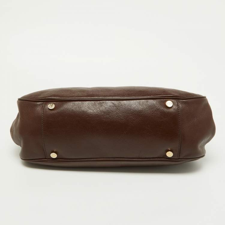 Pre Owned Escada Brown Leather Chain Satchel